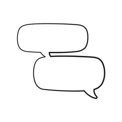 Empty speech bubble multiple conversation template. Comic speech bubble doodle outline. Vector illustration.