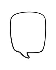 Obraz premium Empty speech bubble text frame. Comic speech bubble doodle outline. Vector illustration.
