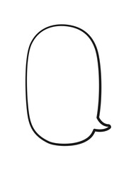 Obraz premium Empty speech bubble text frame. Comic speech bubble doodle outline. Vector illustration.