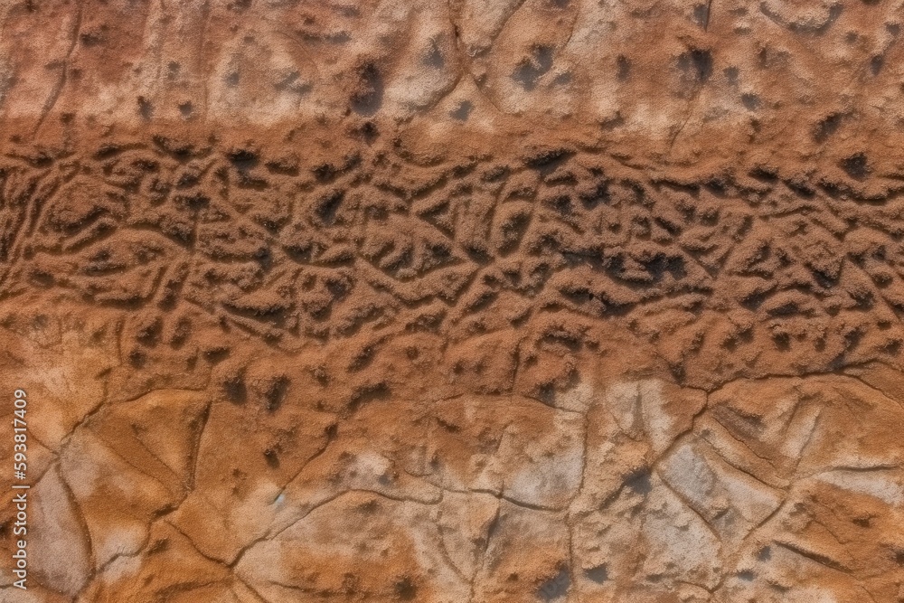 Poster detailed pattern on a textured rock surface. generative ai