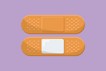 Character flat drawing of adhesive bandage elastic medical plasters. Illustration of medical plaster, elastic bandage patch. Medical health care service excellence. Cartoon design vector illustration