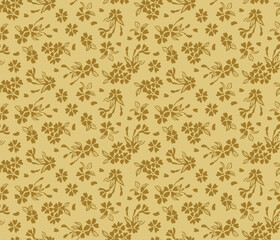 Japanese Flower Leaf Wind Fall Vector Seamless Pattern