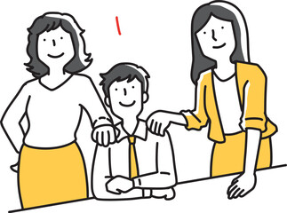 仲の良い男女社員