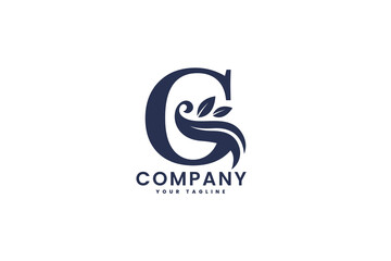 Fototapeta premium G Leaves Monogram Logo