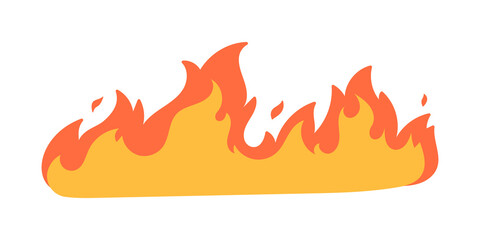 Cartoon fire effect. A yellow bonfire burns to heat.