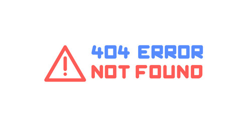 Attention danger thin line vector illustration icon with triangle and exclamation mark with 404 page not found error message