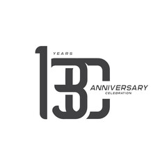 130 years anniversary celebration logotype