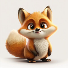 Fototapeta premium Illustration of a little fox