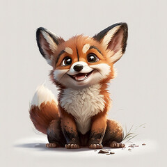 Fototapeta na wymiar Illustration of a little fox