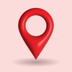 Fototapeta premium Map Pointer With Pin Icon 3D