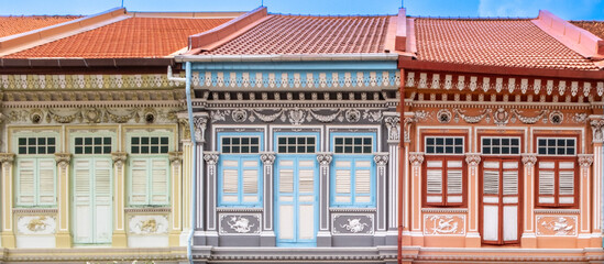 Colorful accents on the outside of a building in SIngapore