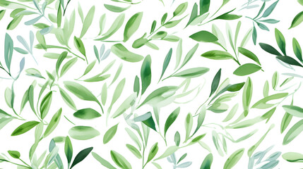 Naklejka na ściany i meble Watercolor seeded eucalyptus seamless pattern. Watercolor floral frame or border with green leaves and branches, for wedding stationary, greetings, wallpapers, fashion, background. Generative Ai