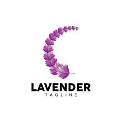 Lavender Logo, Hand Drawn Wedding Plant Design, Agriculture Vector, Symbol Illustration Template Icon