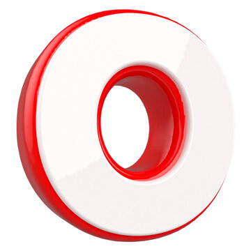 3d letter O red font render