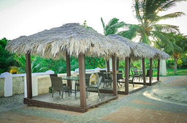 Tropical  outdoor dining area