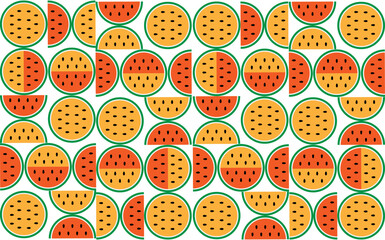 Food geometric mosaic background.Abstract geometric food pattern. Minimal floral banner.