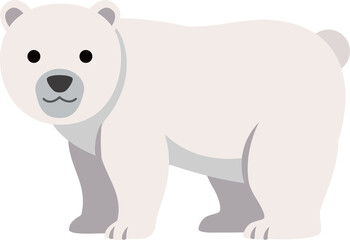 主線のないシンプルなシロクマのイラスト素材