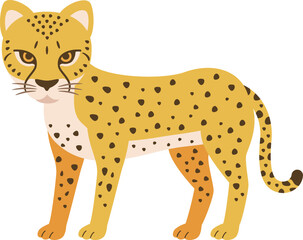 主線のないシンプルなチーターのイラスト素材