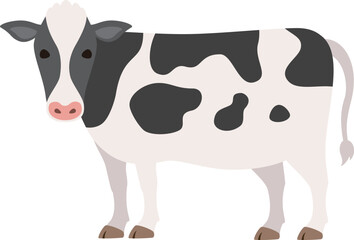 主線のないシンプルなウシのイラスト