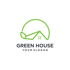 Green house logo design modern concept