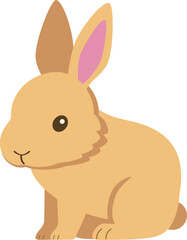 主線のないシンプルなウサギのイラスト