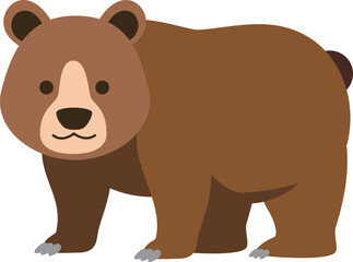 主線のないシンプルなクマのイラスト