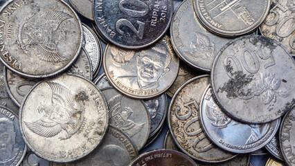 pile of rupiah coins as background