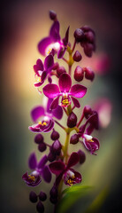 Fototapeta na wymiar Closeup beautiful orchid flower with maroon color, wallpaper background.