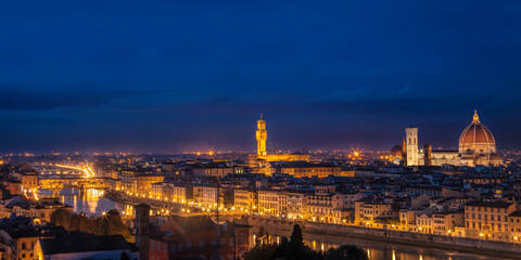 Florence skyline panorama at twilight