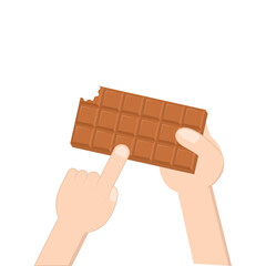 hand holding chocolate bar sweet dessert snack bakery brown
