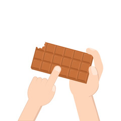 hand holding chocolate bar sweet dessert snack bakery brown
