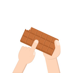 hand holding chocolate bar sweet dessert snack bakery brown

