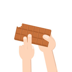 hand holding chocolate bar sweet dessert snack bakery brown
