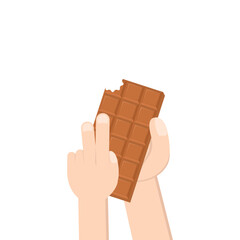 hand holding chocolate bar sweet dessert snack bakery brown

