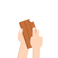 hand holding chocolate bar sweet dessert snack bakery brown

