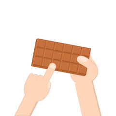 hand holding chocolate bar sweet dessert snack bakery brown
