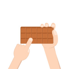 hand holding chocolate bar sweet dessert snack bakery brown
