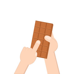 hand holding chocolate bar sweet dessert snack bakery brown
