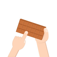 hand holding chocolate bar sweet dessert snack bakery brown
