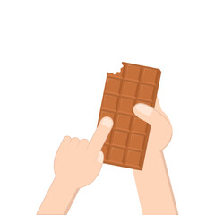 hand holding chocolate bar sweet dessert snack bakery brown
