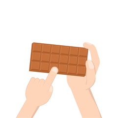 hand holding chocolate bar sweet dessert snack bakery brown
