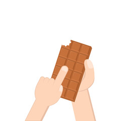hand holding chocolate bar sweet dessert snack bakery brown
