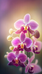 Beautiful pink orchid flower with bokeh background.	