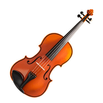 violin with style hand drawn digital painting illustration