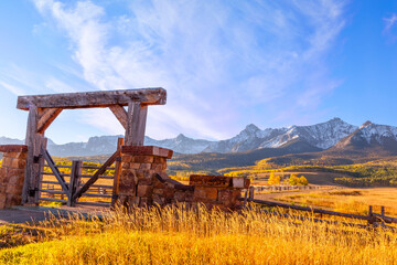 Ranch entrance in the mountains