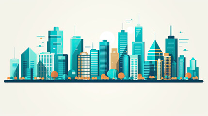 illustration of a modern city, Generative AI