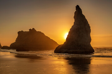 Sunset at Bandon Beach, Oregon