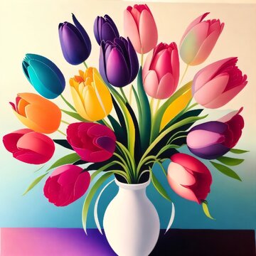 tulips in vase