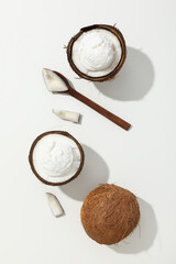 Summer dessert - ice cream, ice cream with coconut