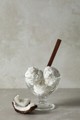 Summer dessert - ice cream, ice cream with coconut